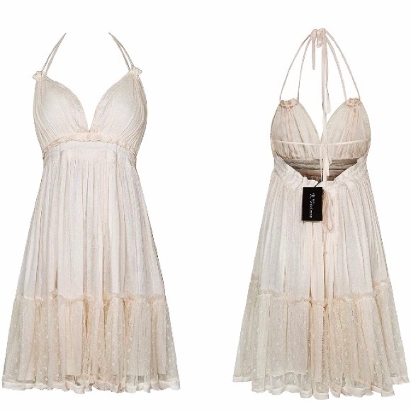 SOLD❗️Boho halter deep V neck Backless Tiered dres - Picture 7 of 8